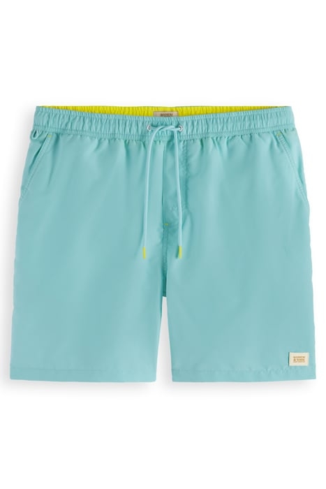 MID LENGTH SWIM SHORT SOLID WASHED NEON BLUE 1