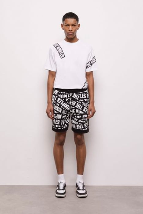 ALL OVER LOGO TAPE SHORTS BLACK / WHITE 2