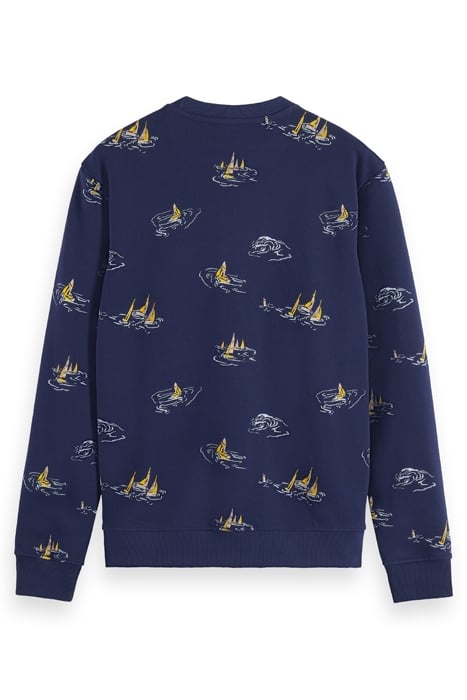 ALL OVER PRINT SWEATSHIRT NAVY BLUE SAILBOAT AOP 2