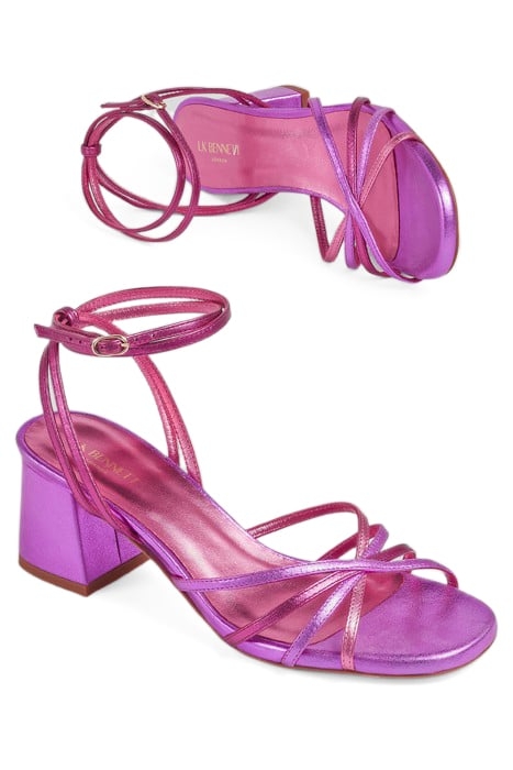 FS STARLET TIE BLOCK HEEL FUCHSIA 3