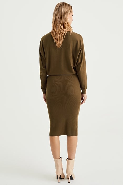 DRESS MID LENGTH DARK GREEN 2