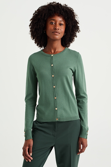 KNITTED CARDIGAN MOSS GREEN 1