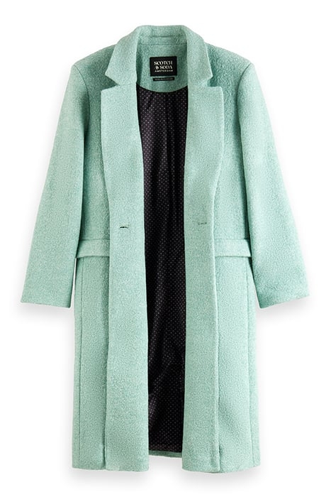 GREEN MELANGE SINGLE BREASTED BOUCLE COAT LIGHT MINT 4