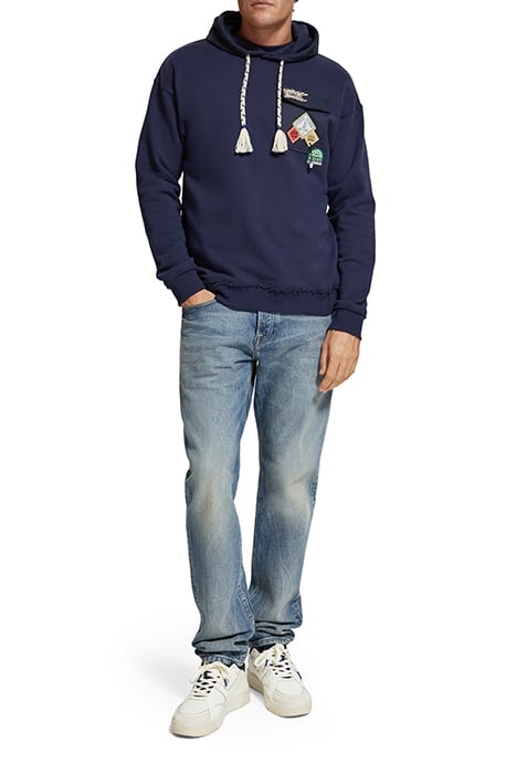 BADGE POCKET HOODIE NAVY BLUE 3