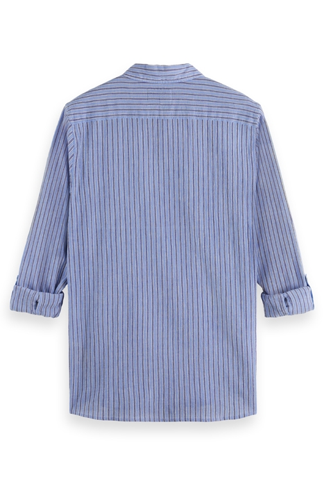 REGULAR FIT CRINKLE STRIPE SHIRT BLUE STRIPE 2