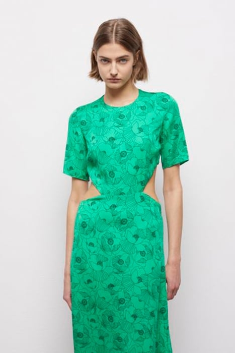 LONG DRESS WITH SHORT SLEEVES WITH BACKLESS GREEN 5