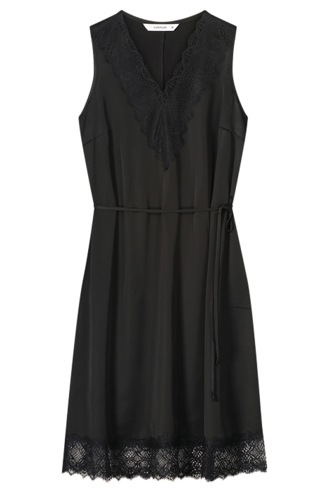 DRESS SILKY SATIN BLACK 3
