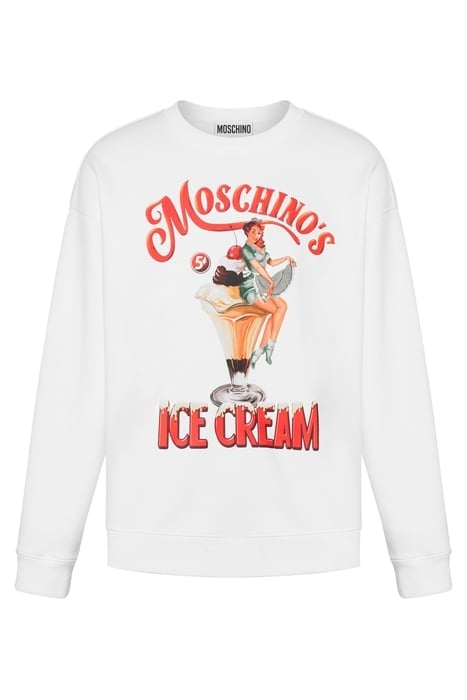 MOSCHINO'S ICE CREAM COTTON SWEATSHIRT WHITE 3