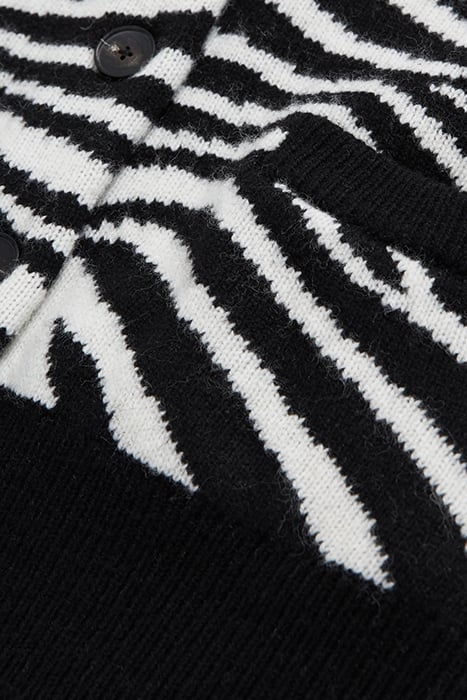 ZEBR JACQUARD CARDIGAN BLACK WHITE 2