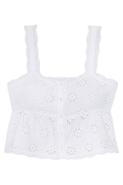 SLEEVELESS TOP BUTTON FRONT WHITE 1