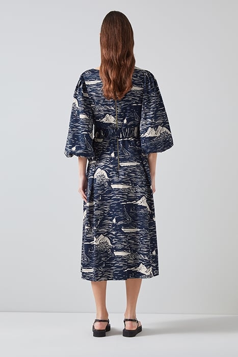 DR LIZA RIVIERA DRESS NAVY/CREAM 2