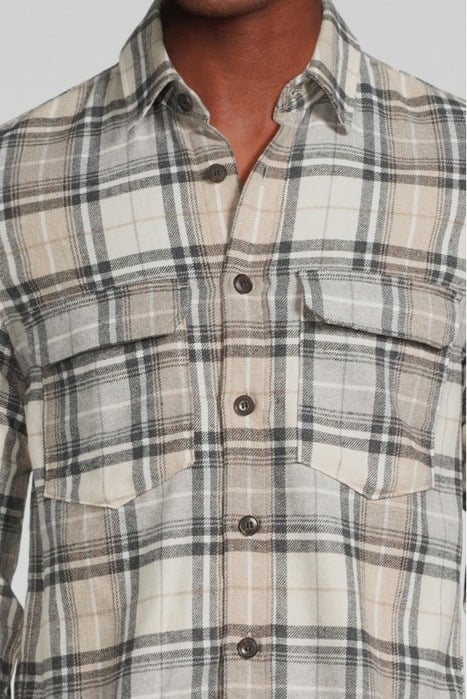 MINK CHECKED MOTIF REGULAR SHIRT MINK 4