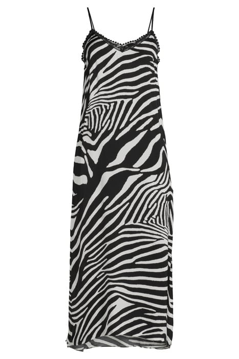 ZEBRA PRINT LONG DRESS BLACK WHITE 3