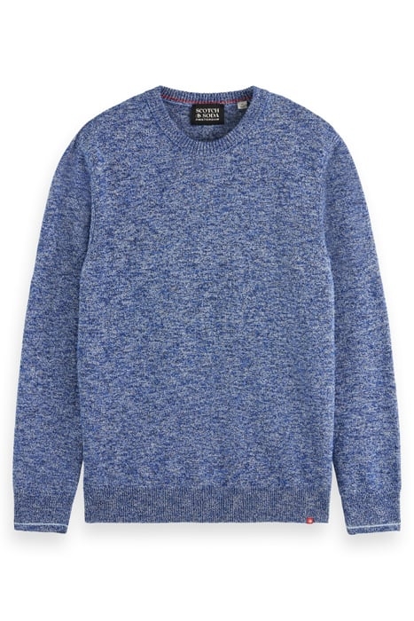 MELANGE CREW NECK PULL OVER BOAT BLUE 1