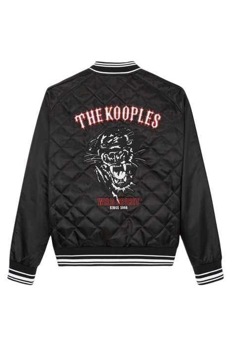 TIGER EMBROIDERED BOMBER BLACK 2