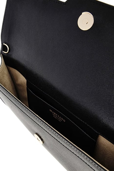 MEDIUM SATCHEL CHAIN JET BLACK CLUTCH BAG 6