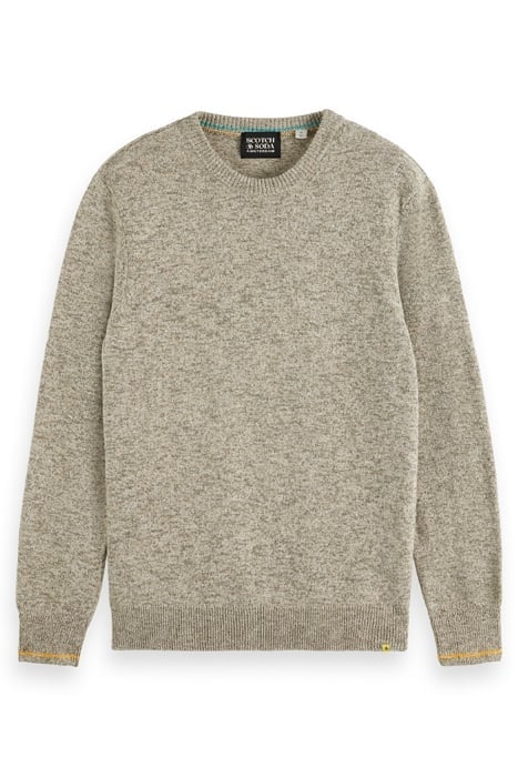 MELANGE CREW NECK PULL OVER PEBBLE 1