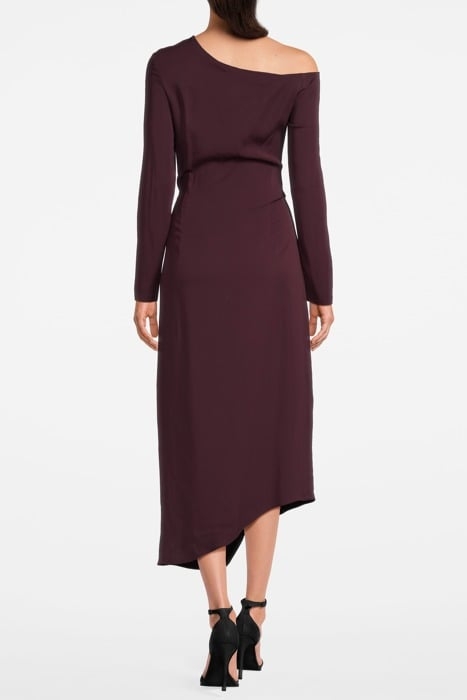 NADIA-SLEEVE DRESS BURGUNDY 2