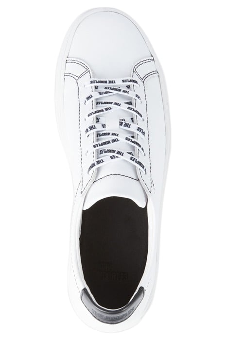 LEATHER SNEAKERS WITH VINYL INSERT WHITE 3
