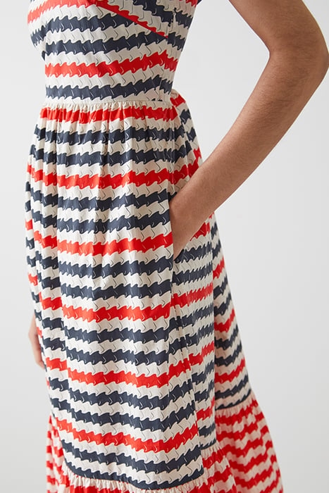 DR JUNE - WAVE PRINT SUN NAVY/WHITE 6