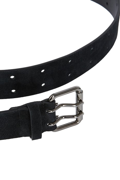 SUEDE BELT WITH DOUBLE PIN BUCKLE BLACK 4