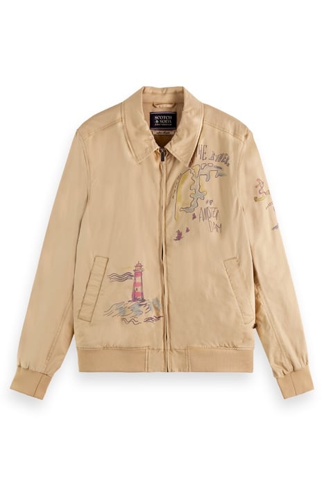 PLACEMENT PRINT HARRINGTON JACKET SEASTONE 1