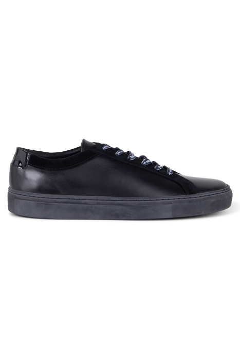 LEATHER SNEAKERS WITH VINYL INSERT BLACK 1