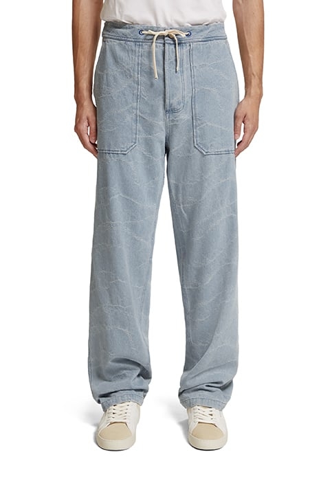 THE VERVE WORKWEAR PANT INDIGO WAVE JACQUARD INDIGO WAVE JAC 1