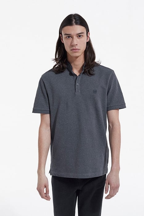 SHORT-SLEEVED POLO SHIRT WITH PIPING DETAIL GREY-NAVY 1