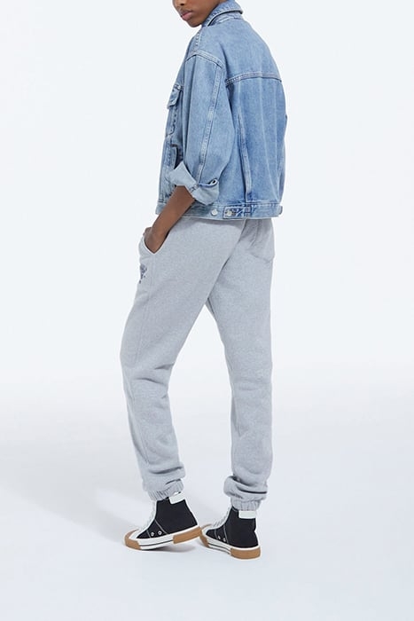 ELASTIC JOGGING JOGGERS PRINT FRONT GREY 4