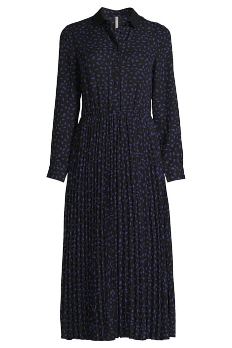 BLACK NEW-LOOK POLKA DOT PRINT PLEATED LONG DRESS 3