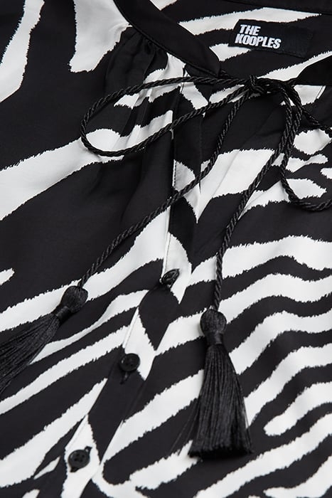 LOOSE ZEBRA PRINT BLOUSE BLACK WHITE 2