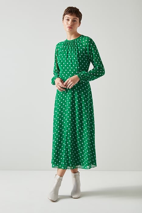 DR ADDISON - SPOT DRESS GREEN/BLUE 4