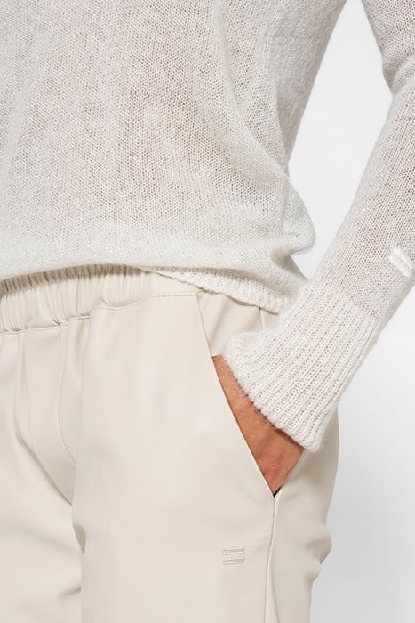 LEATHER LOOK FLARED JOGGER LIGHT SAFARI 5