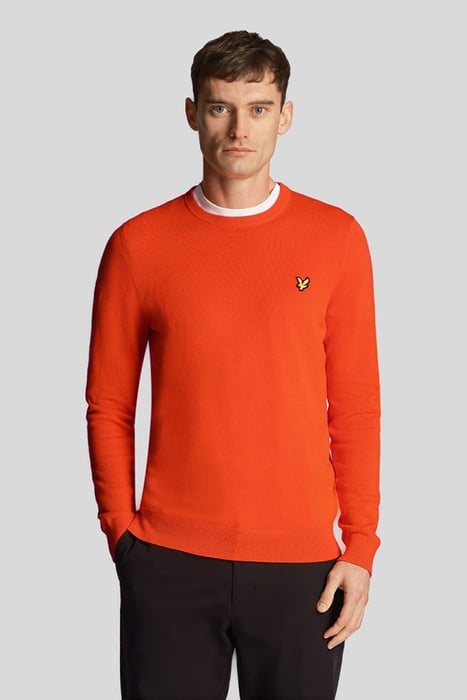 COTTON CREW NECK JUMPER TANGERINE TANGO 1