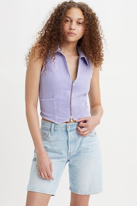 DENIM SLEEVELESS TOP IN LAVENDER 5