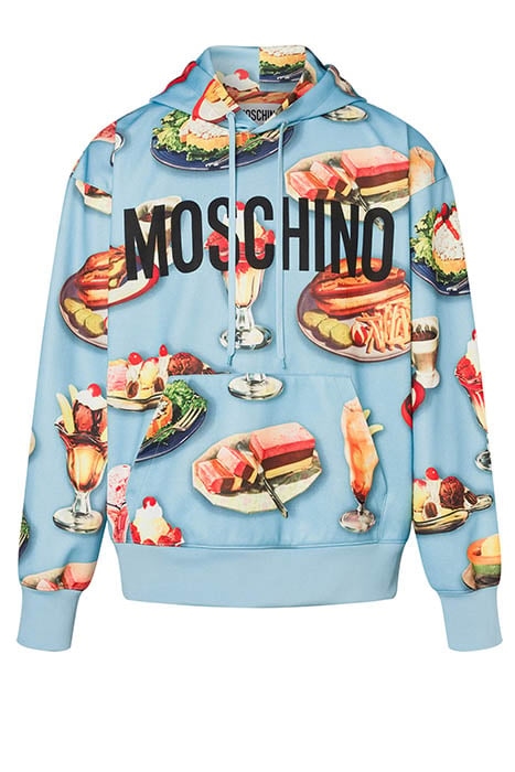 HOODIE FOOD PRINT BLUE 1