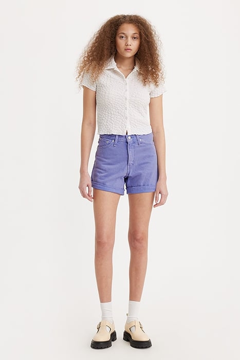 ROLLED DENIM SHORTS LAVENDER 1