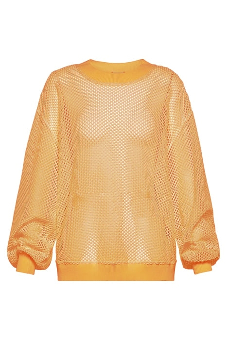 COTTON MESH T-SHIRT WITH KNITTED DETAILS ORANGINA 1