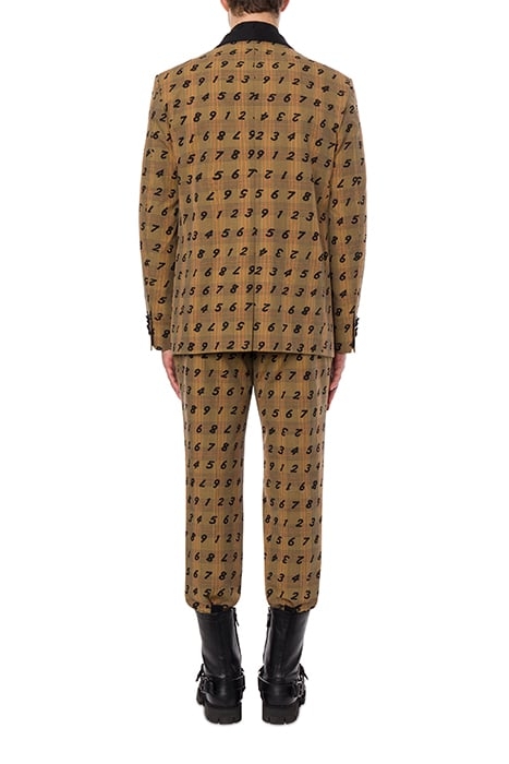 JACKET IN PRINCE OF WALES ALLOVER NUMBERS BROWN 2