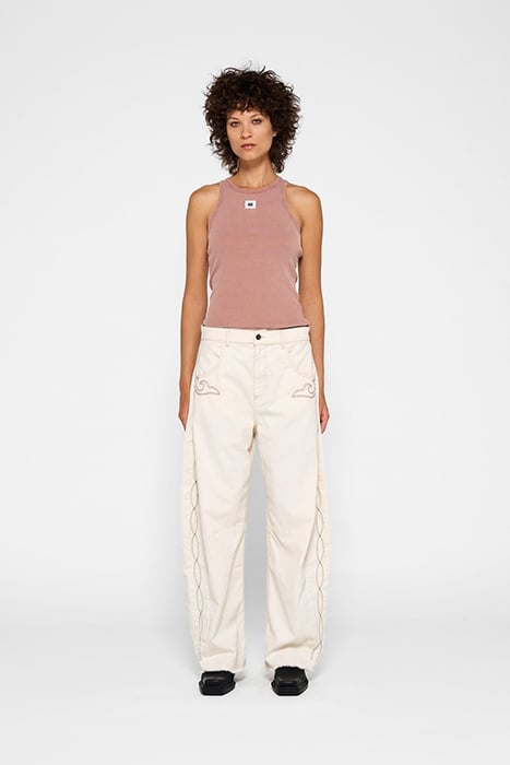 HORSE RIDING TWILL PANTS ECRU 1