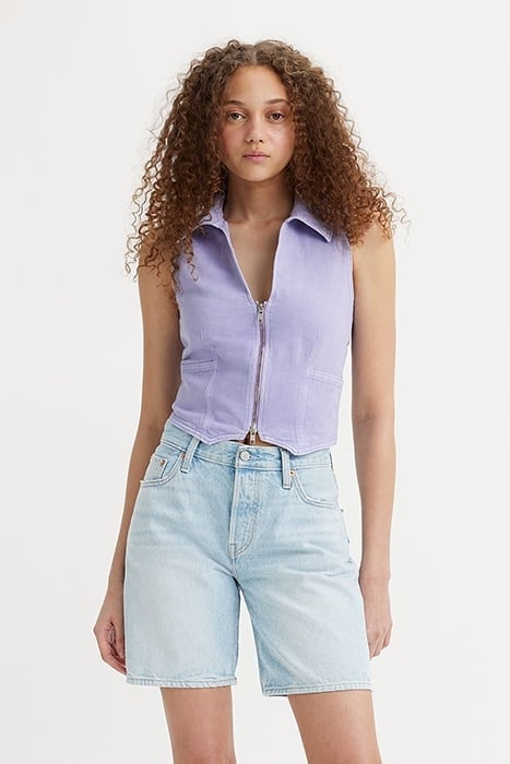 DENIM SLEEVELESS TOP IN LAVENDER 1