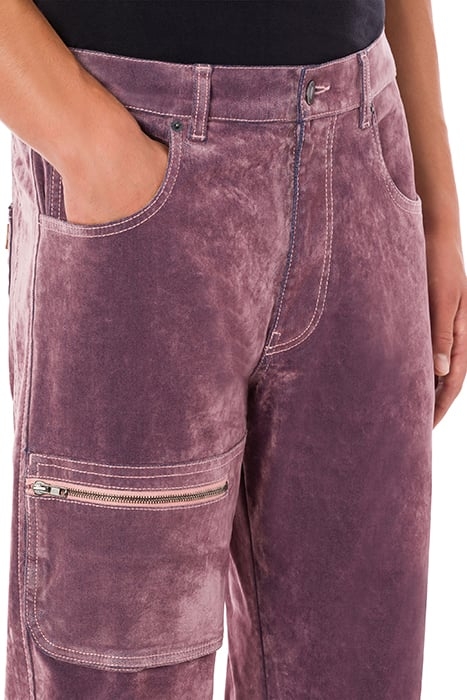 FLOCKED DENIM TROUSERS PURPLE 4