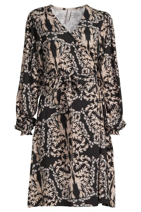 WRAP DRESS ORNAMENT PRINT BLACKS 3