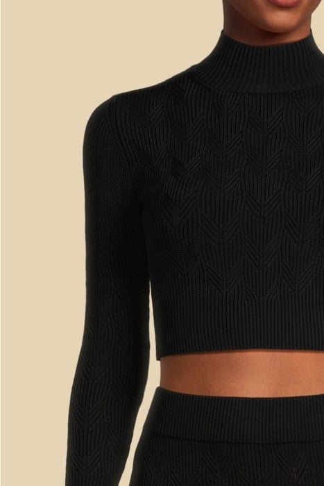 ARLET SWEATER TOP JET BLACK KNITTED 4