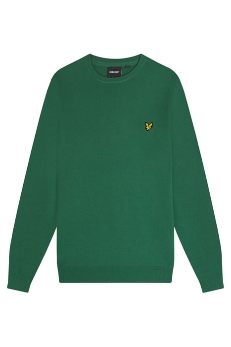 COTTON CREW NECK JUMPER ENGLISH GREEN 4