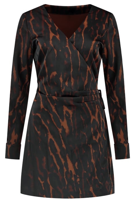 RUE WRAP DRESS LEO BLACK 2