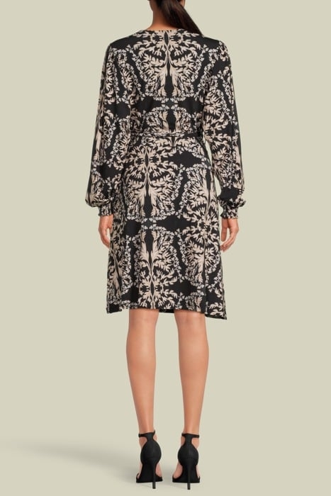 WRAP DRESS ORNAMENT PRINT BLACKS 2