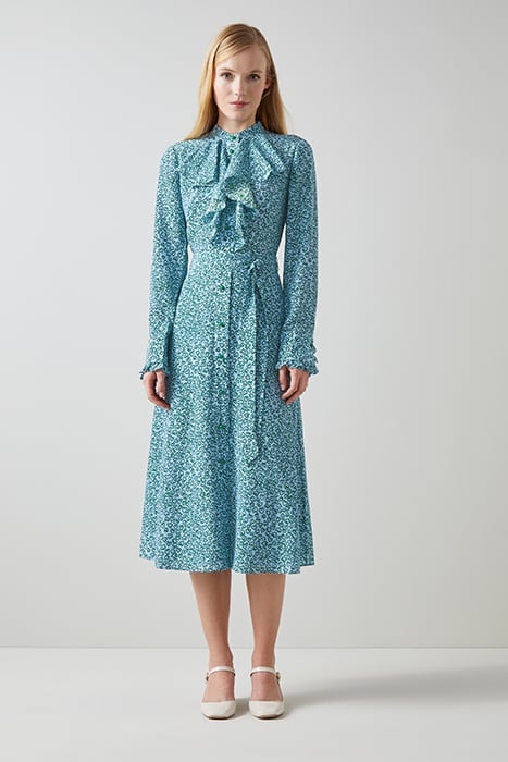 SONI - SHIRT DRESS GREEN/BLUE 1