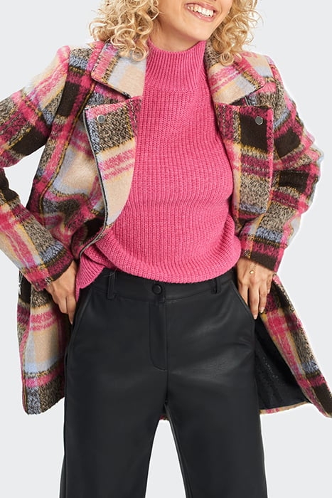 FLASH PINK CHECK BIKER-STYLE COAT PINK 5